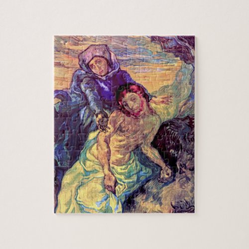Vincent Van Gogh _ The Pieta _ Jesus  Virgin Mary Jigsaw Puzzle