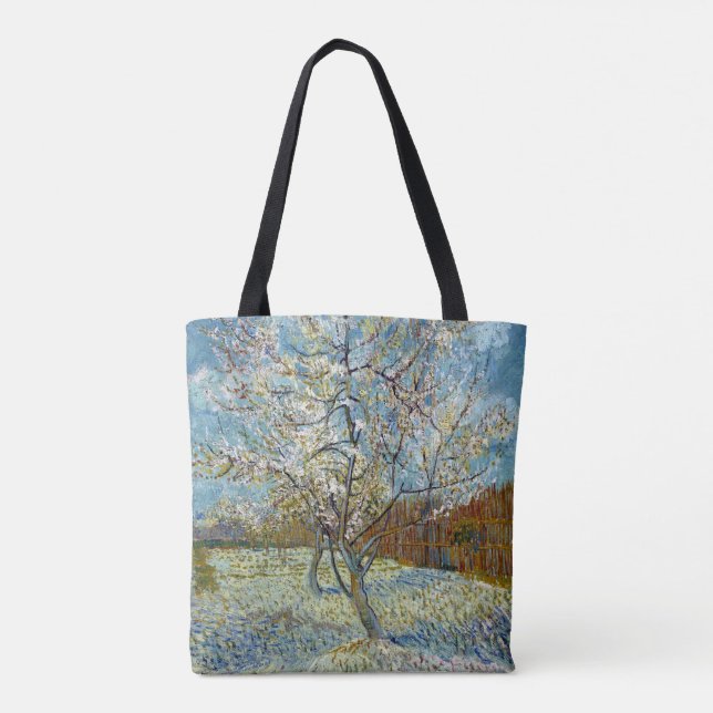 Vincent van Gogh The Pink Peach Tree Tote Bag (Back)