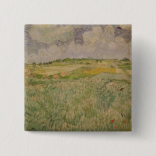 Vincent van Gogh | The Plain at Auvers, 1890 Pinback Button (Front)