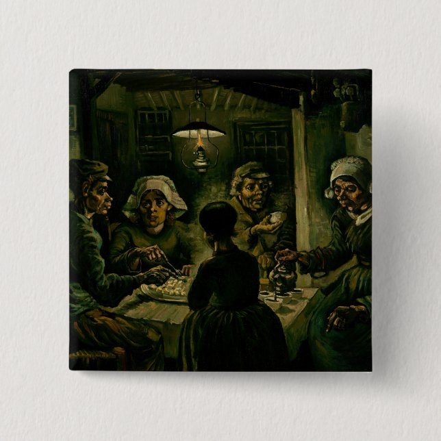 Vincent van Gogh - The Potato Eaters Button (Front)