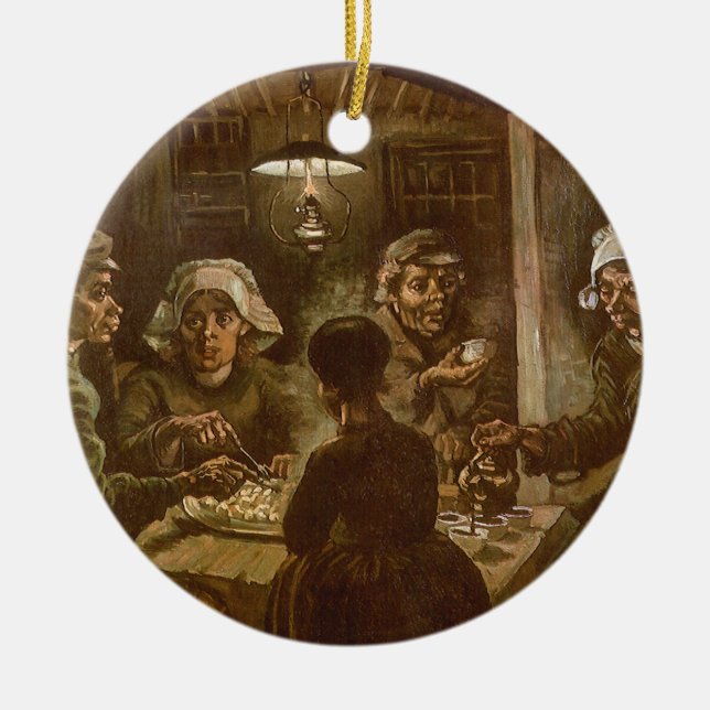 Vincent van Gogh - The Potato Eaters Ceramic Ornament (Front)