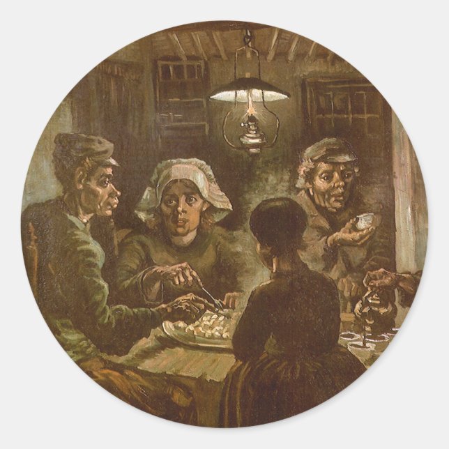 Vincent van Gogh - The Potato Eaters Classic Round Sticker (Front)