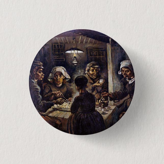 Vincent Van Gogh The Potato Eaters Fine Art Button (Front)