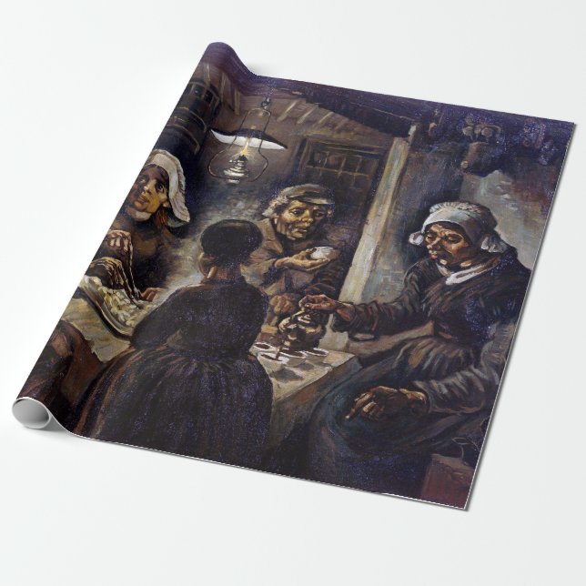 Vincent Van Gogh The Potato Eaters Fine Art Wrapping Paper (Unrolled)
