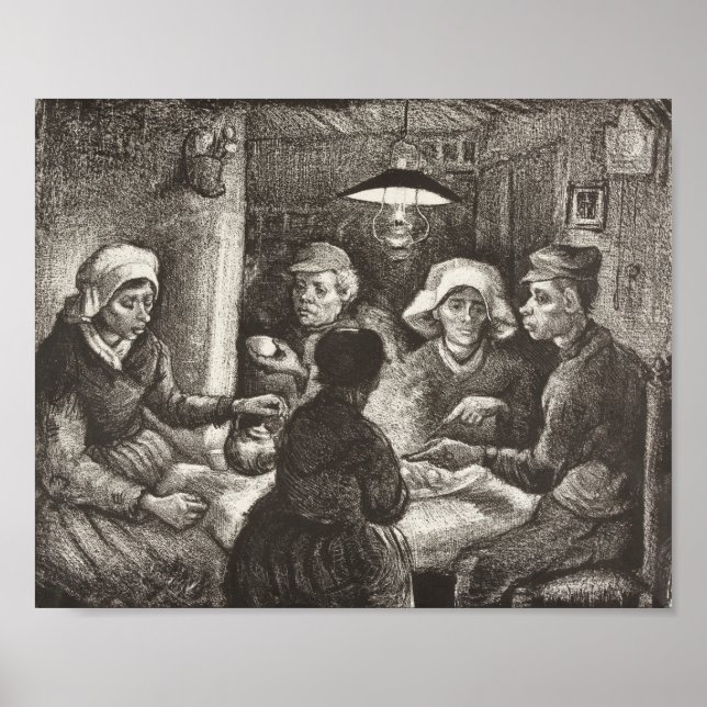 Vincent Van Gogh The Potato Eaters lithograph Poster (Front)