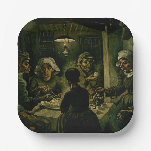 Vincent van Gogh - The Potato Eaters Paper Plates (Front)
