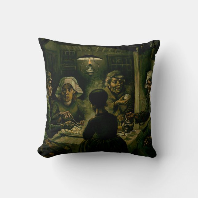 Vincent van Gogh - The Potato Eaters Throw Pillow (Front)