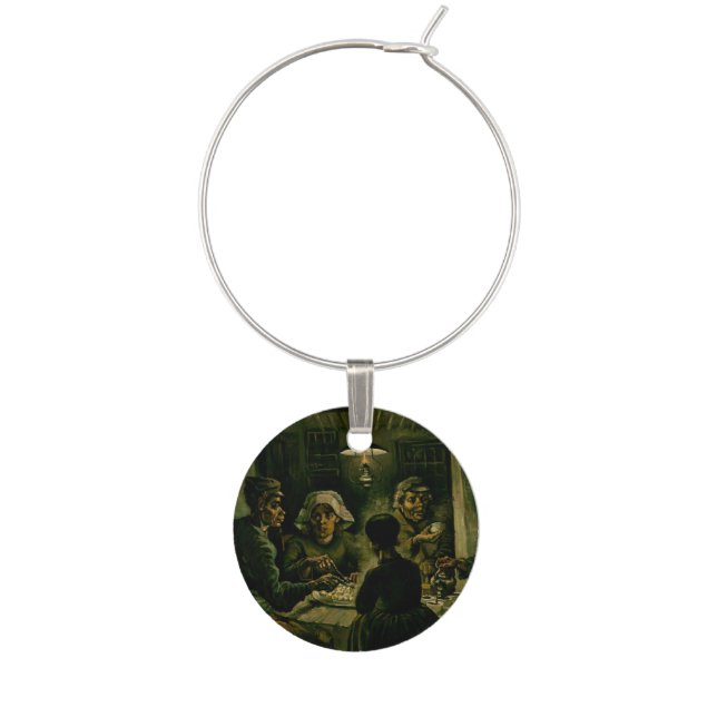 Vincent van Gogh - The Potato Eaters Wine Charm (Front)