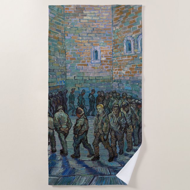 Vincent van Gogh - The Prison Courtyard Beach Towel (Front)