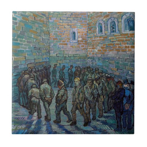 Vincent van Gogh _ The Prison Courtyard Ceramic Tile
