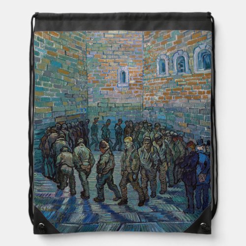 Vincent van Gogh _ The Prison Courtyard Drawstring Bag