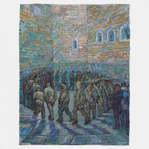 Vincent van Gogh _ The Prison Courtyard Fleece Blanket