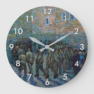 Vincent van Gogh - The Prison Courtyard Large Clock
