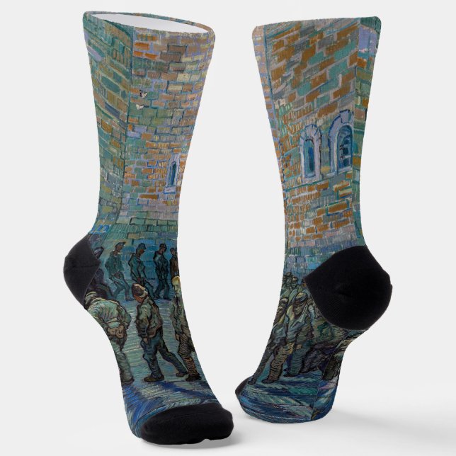 Vincent van Gogh - The Prison Courtyard Socks (Angled)