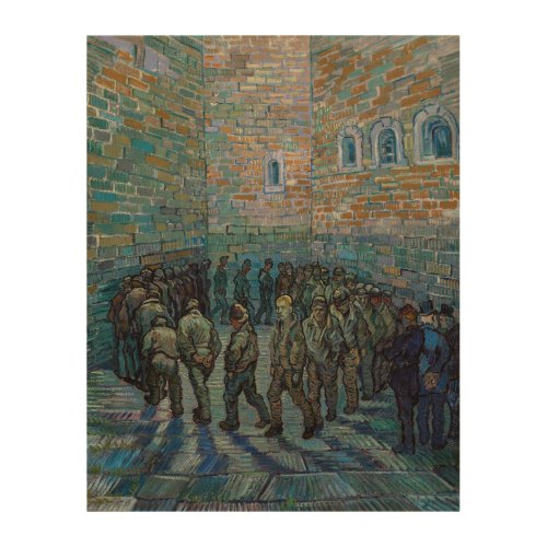 Vincent van Gogh _ The Prison Courtyard Wood Wall Art