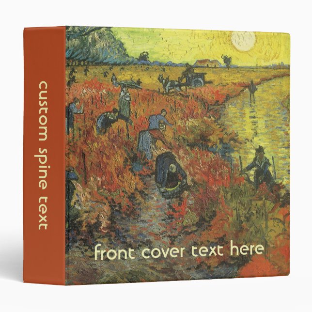 Vincent van Gogh - The Red Vineyard 3 Ring Binder (Front/Spine)
