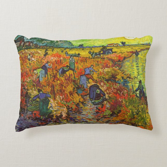 Vincent van Gogh - The Red Vineyard Accent Pillow (Front)