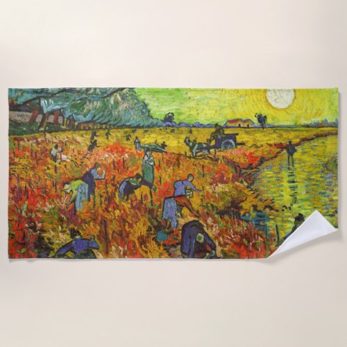 Vincent van Gogh _ The Red Vineyard Beach Towel