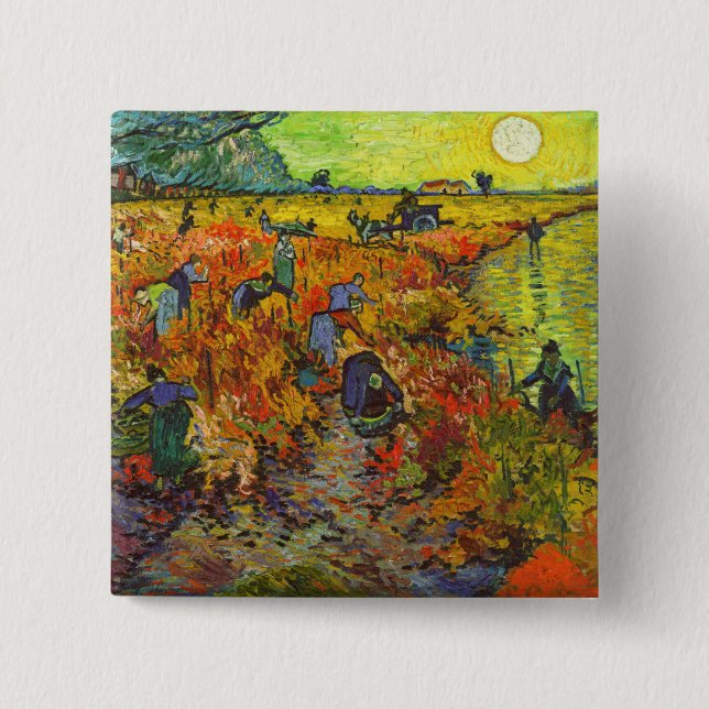 Vincent van Gogh - The Red Vineyard Button (Front)