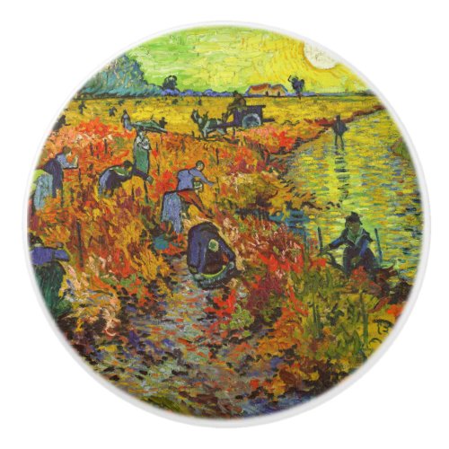 Vincent van Gogh _ The Red Vineyard Ceramic Knob