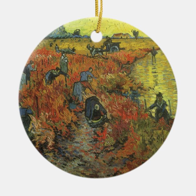 Vincent van Gogh - The Red Vineyard Ceramic Ornament (Front)