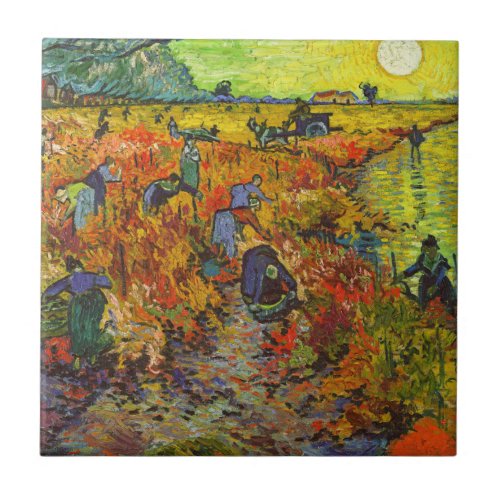Vincent van Gogh _ The Red Vineyard Ceramic Tile
