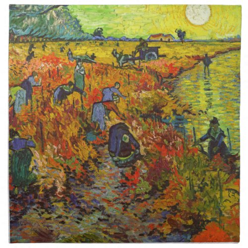 Vincent van Gogh _ The Red Vineyard Cloth Napkin