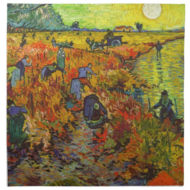 Vincent van Gogh - The Red Vineyard Cloth Napkin (Front)