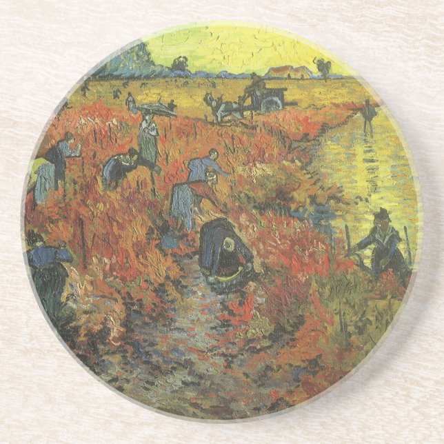 Vincent van Gogh - The Red Vineyard Drink Coaster (Front)