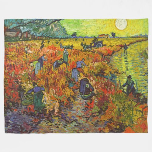 Vincent van Gogh _ The Red Vineyard Fleece Blanket