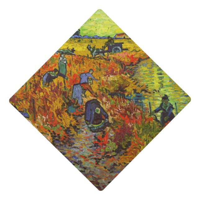 Vincent van Gogh - The Red Vineyard Graduation Cap Topper (Front)