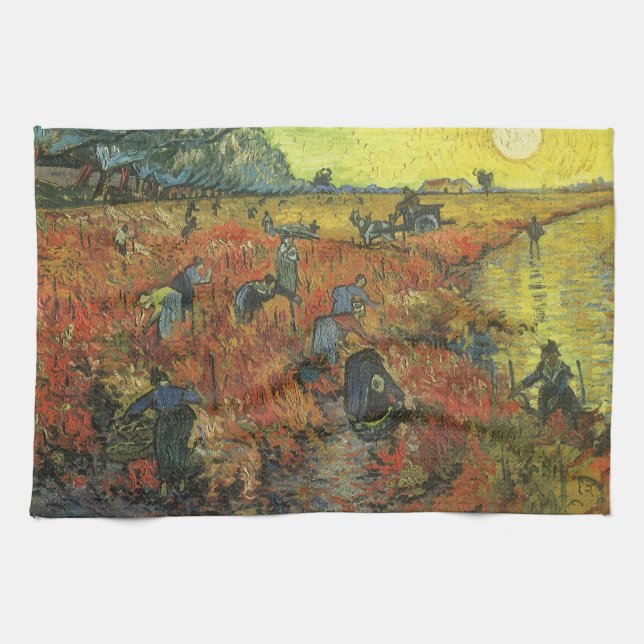 Vincent van Gogh - The Red Vineyard Kitchen Towel (Horizontal)