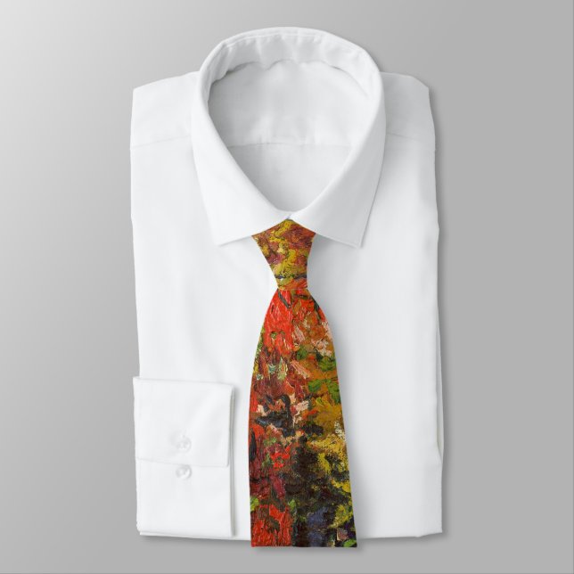 Vincent van Gogh - The Red Vineyard Neck Tie (Tied)
