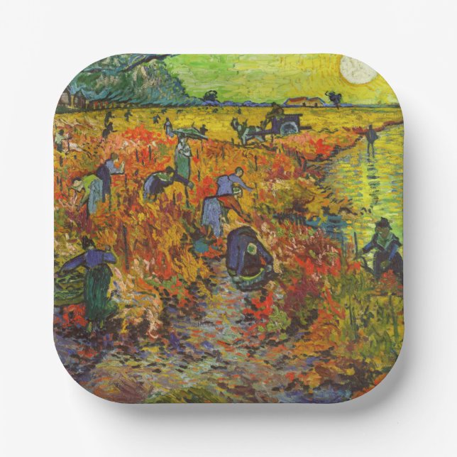 Vincent van Gogh - The Red Vineyard Paper Plates (Front)