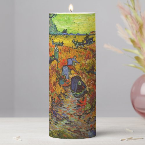 Vincent van Gogh _ The Red Vineyard Pillar Candle