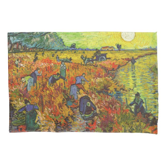 Vincent van Gogh - The Red Vineyard Pillow Case (Front)