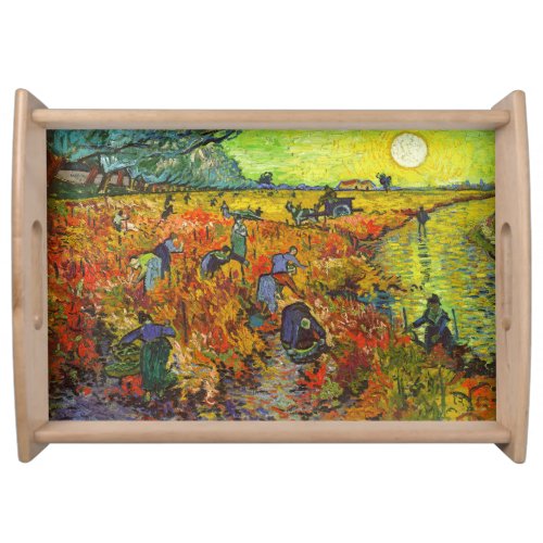 Vincent van Gogh _ The Red Vineyard Serving Tray