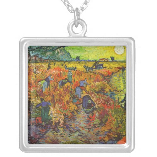 Vincent van Gogh _ The Red Vineyard Silver Plated Necklace