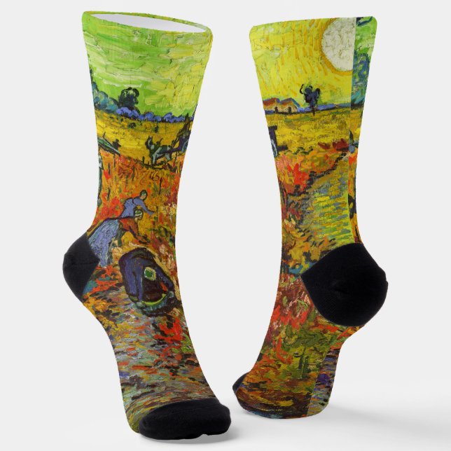 Vincent van Gogh - The Red Vineyard Socks (Angled)