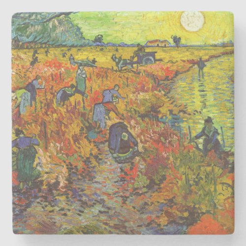 Vincent van Gogh _ The Red Vineyard Stone Coaster