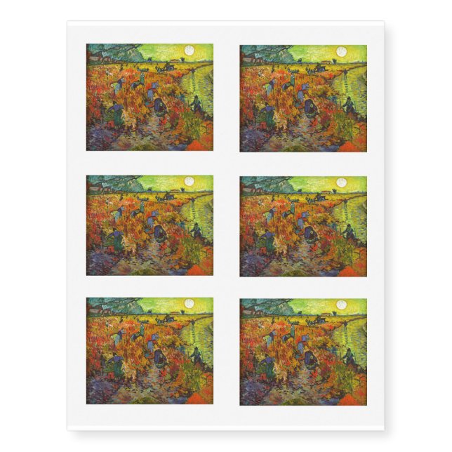 Vincent van Gogh - The Red Vineyard Temporary Tattoos (Front)