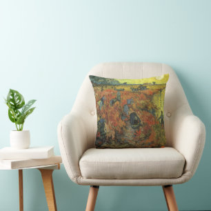 Vincent van Gogh - The Red Vineyard Throw Pillow