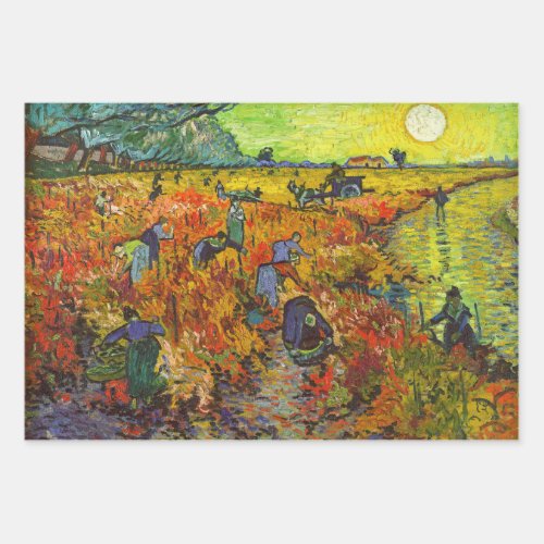Vincent van Gogh _ The Red Vineyard Wrapping Paper Sheets