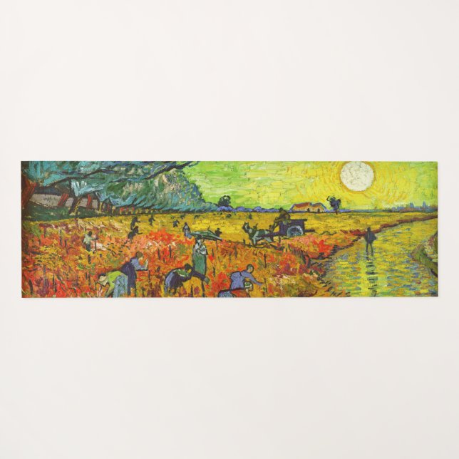 Vincent van Gogh - The Red Vineyard Yoga Mat (Back (Horizontal))