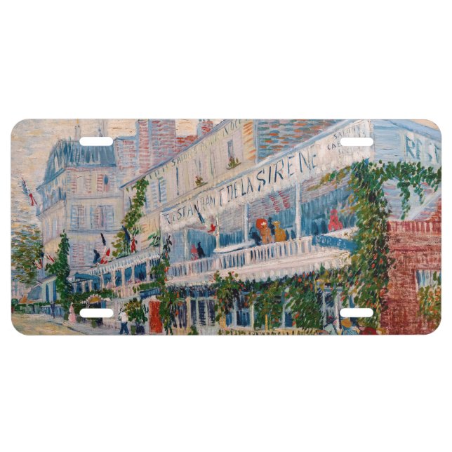 Vincent van Gogh - The Restaurant de la Sirene License Plate (Front)