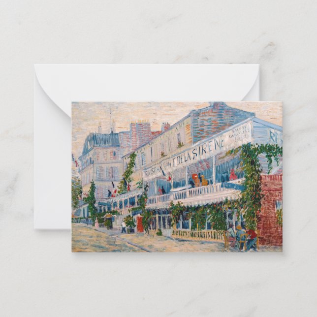 Vincent van Gogh - The Restaurant de la Sirene Note Card (Front)