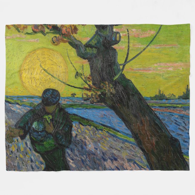 Vincent van Gogh - The Sower Fleece Blanket (Front (Horizontal))