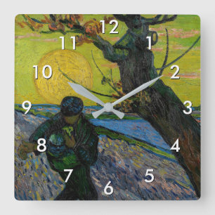 Vincent van Gogh - The Sower Square Wall Clock