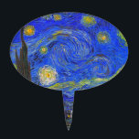 Vincent van Gogh - The Starry Night (1889) Cake Topper<br><div class="desc">Vincent van Gogh - The Starry Night,  painted in 1889.
 By enhancing the painting with modern HDR colors and lightning,  this old master now looks more vibrant and beautiful.</div>