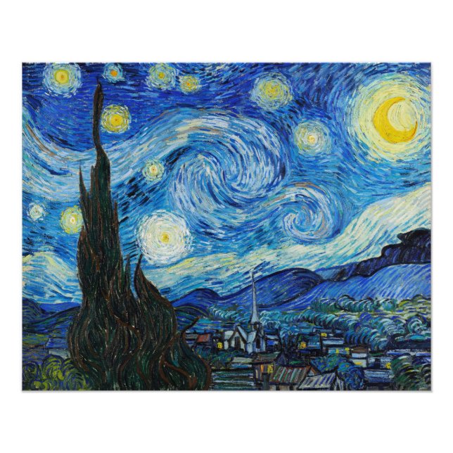 Vincent van gogh the starry night 1889. Famous  Photo Print (Front)